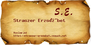 Straszer Erzsébet névjegykártya